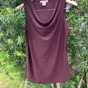 Susan Lawrence Purple Sleeveless Cowl Neck Blouse